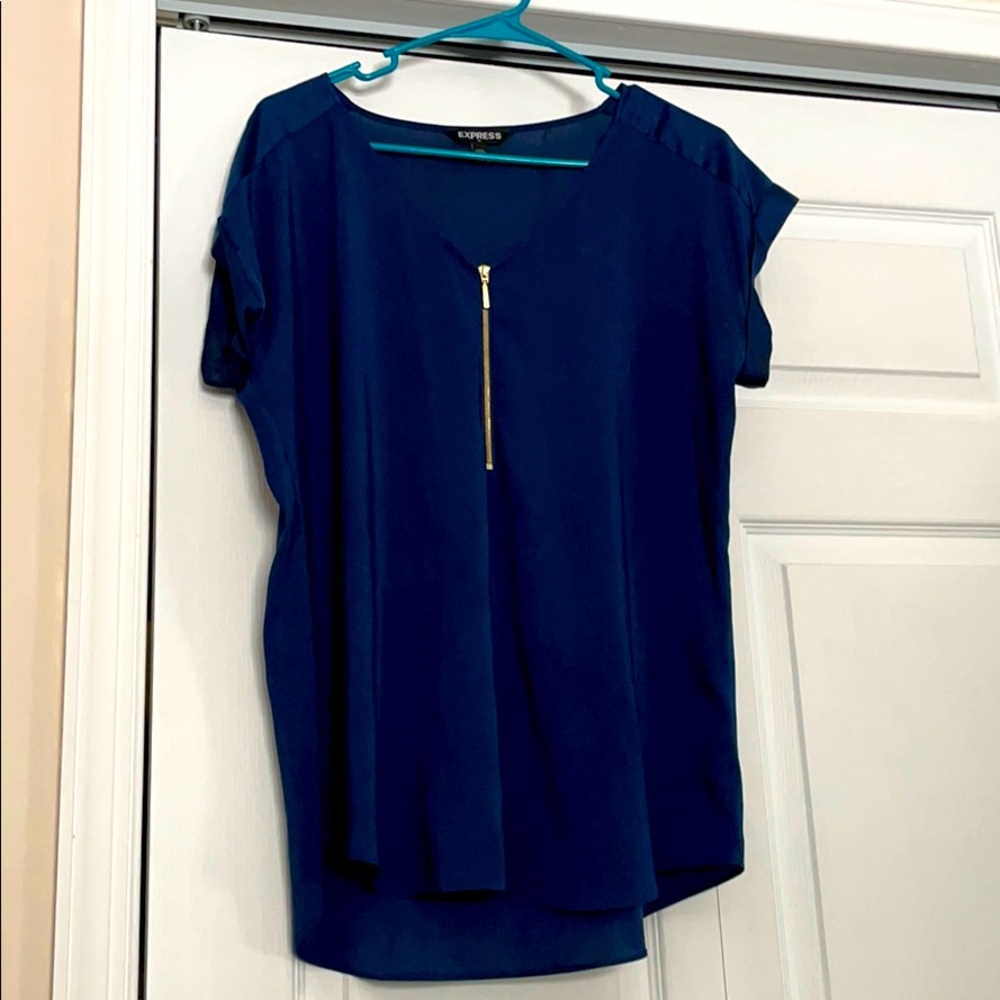 Express Navy Blouse short sleeve